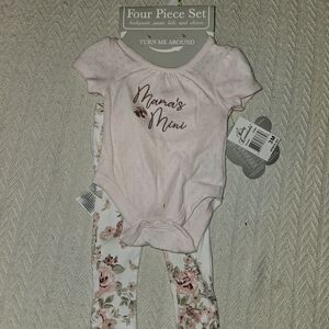 Baby Essentials Pink Floral Bodysuit Set